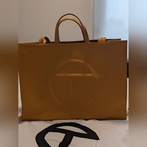 TELFAR LARGE SHOPPER TOTE BAG MUSTARD NWT